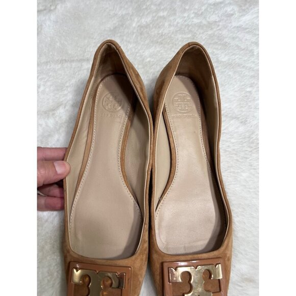 Tory Burch Cognac Brosn suede slip on shoe women size 7.5 M - Picture 3 of 11